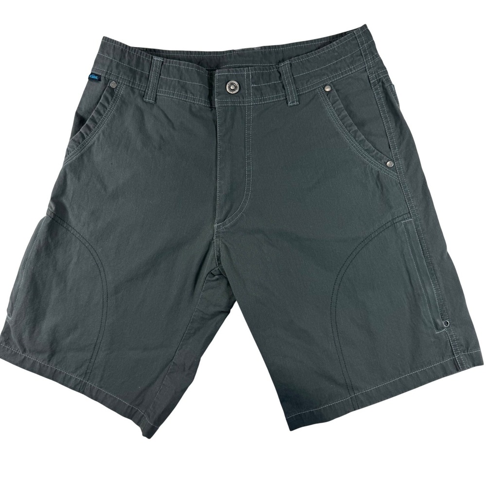 Kuhl Renegade Cargo Shorts Mens 30 Gray Cotton Nylon Hiking Outdoor Vintage Dye